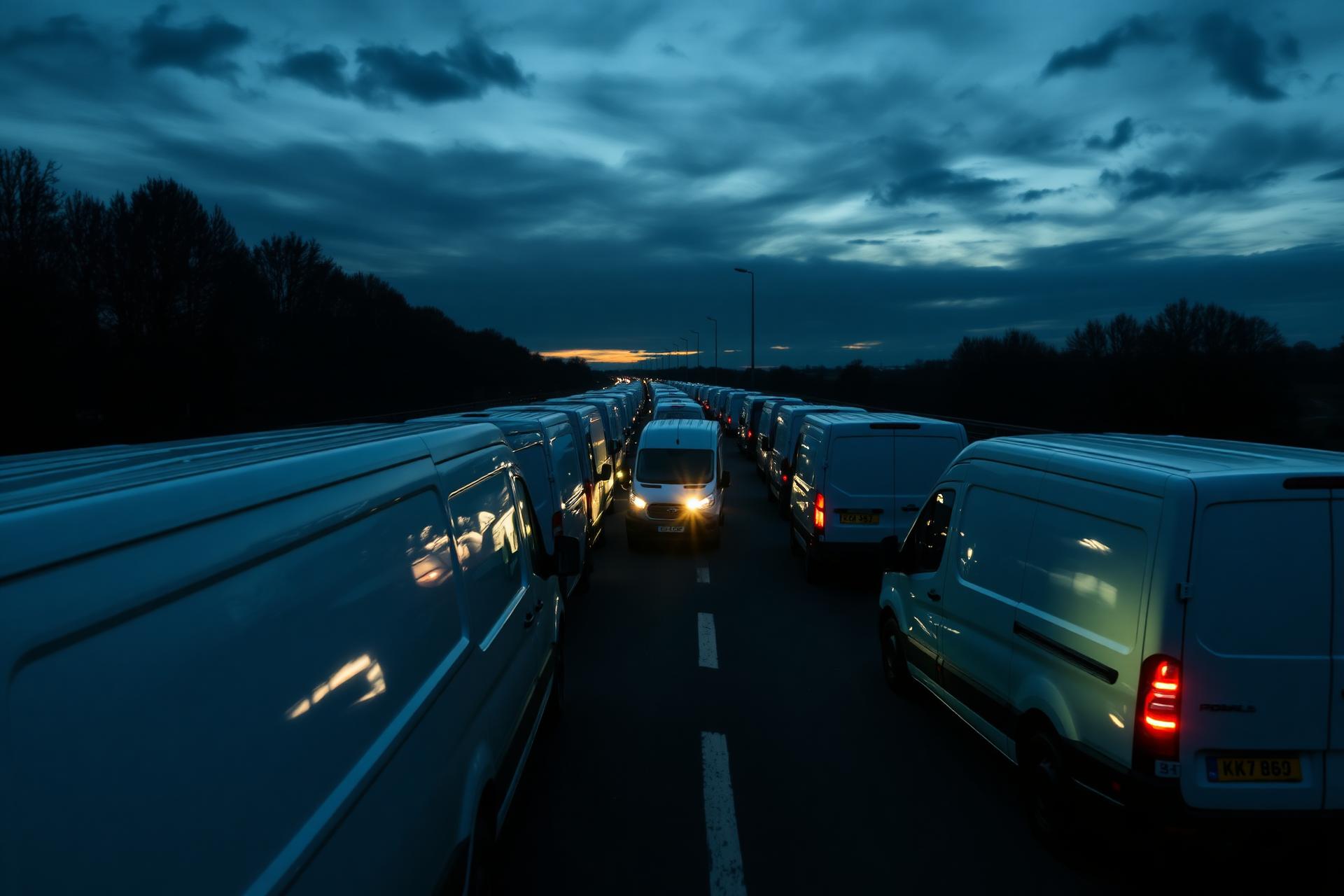 Direct Run Logistics fleet at dawn